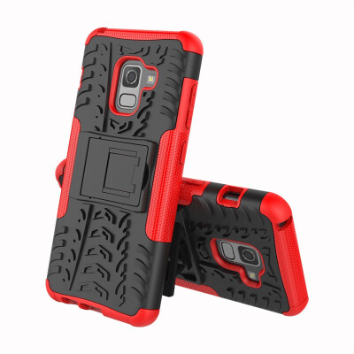 

Fivice Samsung A5 2018A8 2018 Case TPU anti-fall tire pattern back clip bracket phone case