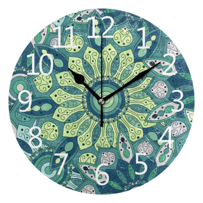 

Wall Clock Indian Pattern Round Wall Clock Arabic Numerals Design