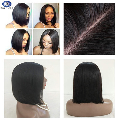 

Bob Human Hair Wigs with Brazilian Virgin HairFull Lace Wigs Glueless Lace Front Wigs Natural Color for Black Women7senwid