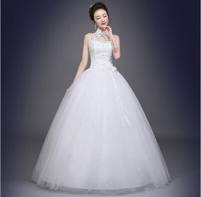

Wedding dresses the bride shoulders waist thin&neat