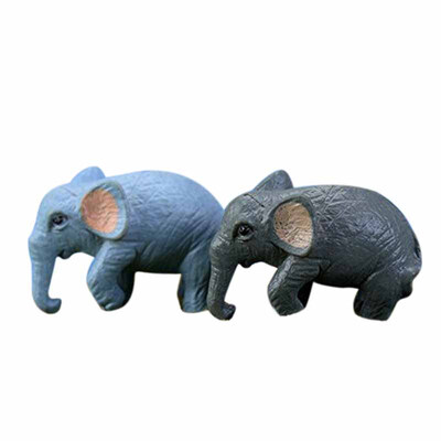 

UpperX 2 Pieces Miniature Fairy Garden Mini Elephant Ornament Dollhouse Plant Pot Figurine DIY Decor Home Decoration