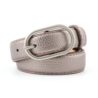 

Badinka 2018 New Gold Silver Black Pink White Faux Leather Belt Wasitband Ladies Thin Skinny Waist Belts for Women Jeans Pants