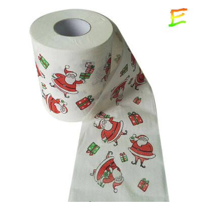 

1 Roll of Christmas Cartoon Printing Paper Towel Roll Living Room Napkin 10X10CM