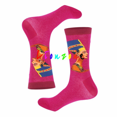 

LIONZONE 2018 New Happy Socks Lnvierno Mujer Retro Personalidad Arte Mural Pintura Famosa Masculina Aceite Socks Funny Gift