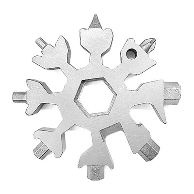

18-in-1 Snowflakes Multi-Tool Stainless Steel Keychain Multi-Tool Combination Bottle Opener Incredible Tool