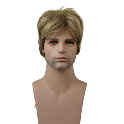 

StrongBeauty Short Brown Choppy Layers Synthetic Wig Wigs for Men Full Wigs