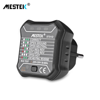 

MESTEK ST01D RCD GFCI Outlet Electric Socket Tester EU Plug Leakage Test Mini portable design RCD GFCI test button