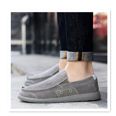 

Denim teen male lazy one pedal old Beijing cloth shoes winter wild solid color low set foot lazy shoes