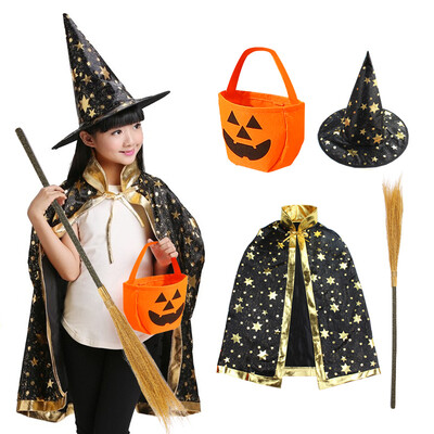 

Many memories of Halloween costumes cloak props decorations childrens Halloween decorations childrens toys cosplay costumes performance clothing magician black