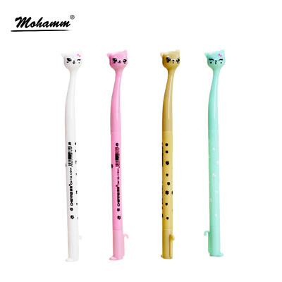 

4 Pcslot Cute Kawaii Korean Japanese Cat Cartoon 05mm Black Ink Gel Pens Writing Office School Kids Girls Supplies Stationery