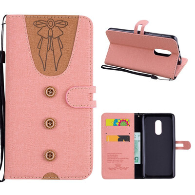 

MOONCASE Millet Red Rice Note 44X  version stitching embossed womens leather case - powder