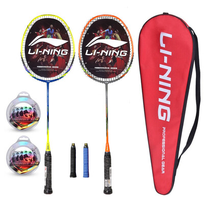 

Li Ning / Lining Men and Women Single Carbon Badminton Racket Single (Threaded) Blue Yellow