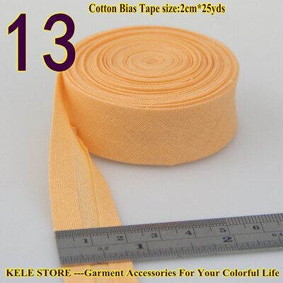 

Cotton bias tape bias binding fold tape size 20mm2cm 34" 25yds various color solid color DIY handmade sewing material