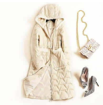 

Winter new womens down jacket 2018 Europe&America hooded long sleeve pure color slim ladies long coat
