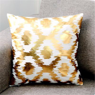 

Nordic Design Geometric Pattern Bronzing Gold Cushion Decorative Pillow Home Decor Sofa Throw Pillow
