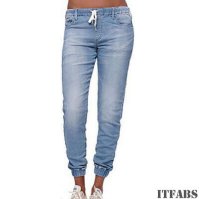 

Womens High Waist Skinny Ripped Denim Pants Slim Pencil Trousers Fashion Jeans