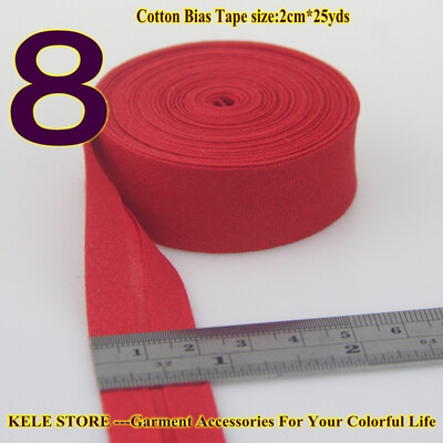 

Cotton bias tape bias binding fold tape size 20mm2cm 34" 25yds various color solid color DIY handmade sewing material