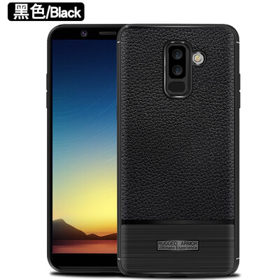 

Fivice Samsung A6 PLUS case Deluxe Silicone Anti-falling Litchi Protector