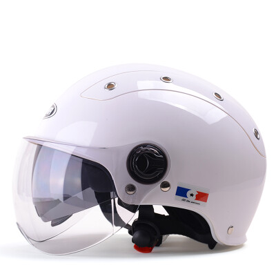 

Mustang (YEMA) 332 motorcycle electric helmet female Halley half helmet male four seasons dual lens battery car helmet summer  white