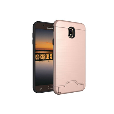 

Fivice Samsung J7 2018 Case TPU all-inclusive anti-drop brushed card with bracket mobile phone case