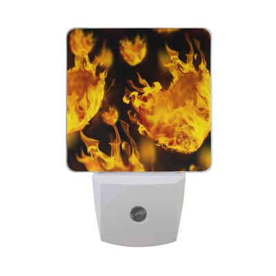 

ALAZA Valentines Day LED Night Light With Smart Dusk To Dawn SensorHeart In Fire Love Plug In Night Light
