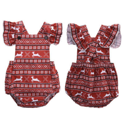 

Kids Baby Girl Deer Snowflake Romper Jumpsuit Outfits Sunsuit XMAS Clothing AU