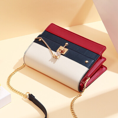 

New Zealand NUCELLE bag female bag tide ins wild Korean version of the slung fashion shoulder bag hit color elegant chain bag 320 meteor blue