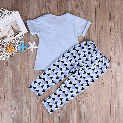 

Cotton Newborn Baby Girls Tops T-shirt Diamond Pants Outfits Set Kids Clothes