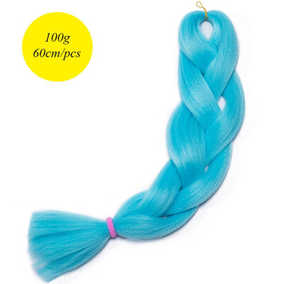 

60CM Hair Braid Braiding Hair Extension Two Ombre Synthetic Crochet One Piece 100g Heat-Resistant