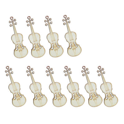 

UpperX 10 Pcs Unfinished Violin Sheap Wood Cutout Chips For Board Game Pieces Arts Crafts Projects Ornaments