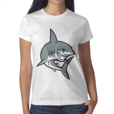 

Shark Birthday Sharks Decor Womens White T-Shirt Cotton Lightweight T-Shirts