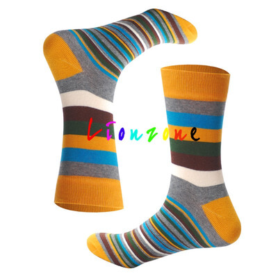 

LIONZONE 2018 Happy Socks Men Women Lovers Colorful Bohemia Style Combed Stripes Cotton Socks Hip-Hop Socks Funny Gift