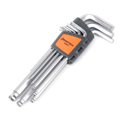

Steel Shield SHEFFIELD S050007 9pcs Set Hex Wrench Set Metric Extended Ball Head Six Square S2 Material Rugged