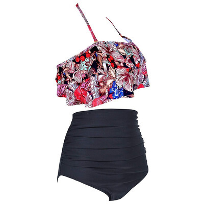 

Fashion High Waist Vintage Bikini Swimsuit Swimwear