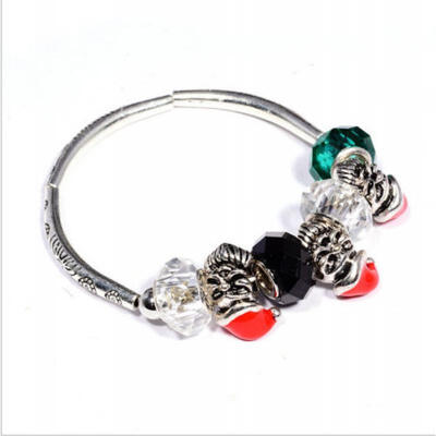 

Christmas Bracelet Charm Bell Snowflake Colorful Beads Girls Cute Bangle Gifts