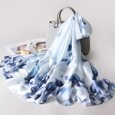 

One meter painting yarn yimihuasha silk scarf female autumn&winter fashion ladies scarf shawl dual-use new blue