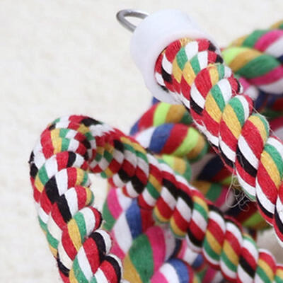 

Bird Perch Toy Parrot Cotton Rope Chewing Bar Cage Stand Spiral with Bell Hi-Q