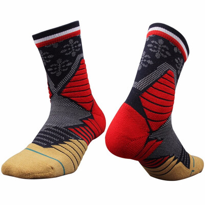 

COSOCK Fancy Color Men Crew Professional Elite Compression Basketball Socks