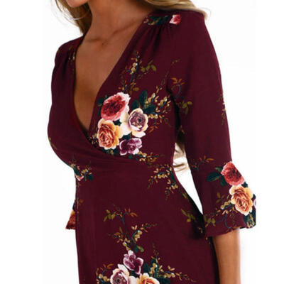 

Estate Donne Boho Annata etnico stampa floreale Casuale sciolto spiaggia Vestito