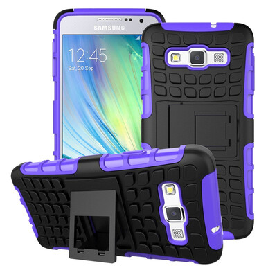 

Fivice Samsung A3 Case TPU anti-fall tire pattern back clip bracket phone case