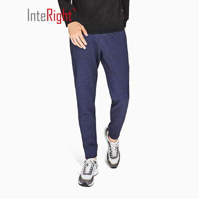 

INTERIGHT Wei pants mens sports casual thickening compound fleece sweatpants dark blue L