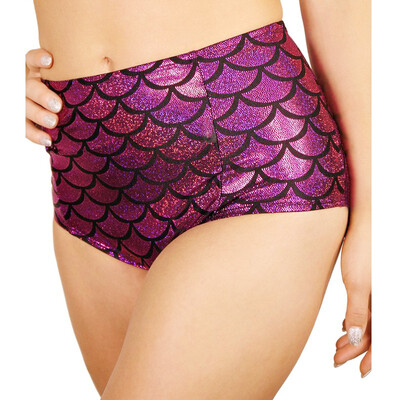 

Women Sexy Lingerie High Waist Mermaid Scale Bikini Briefs Beach Panties Pole Dance Shorts