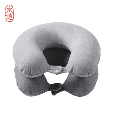 

JZAO Thailand natural latex U-shaped pillow cotton fabric integrated molding multi-function neck pillow travel pillow dark gray
