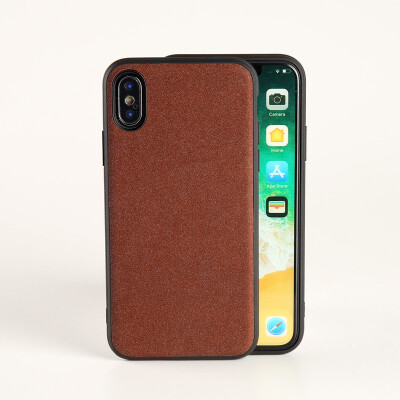 

mobile phone case for iPhone X Xs Max covered frosted reflective PU leather soft TPU silicone case for iPhone 6 6S