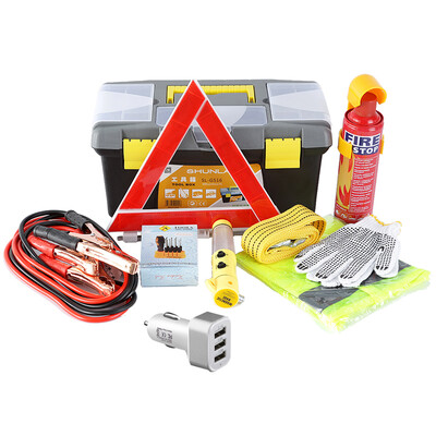 

Eva Love Car Emergency Rescue Package Вождение автомобиля Автомобиль Основные принадлежности Прицеп Веревочный автомобиль с FireWire Safety Hammer Auto Repair Toolbox Сохранить Escape Hammer Set 10шт.