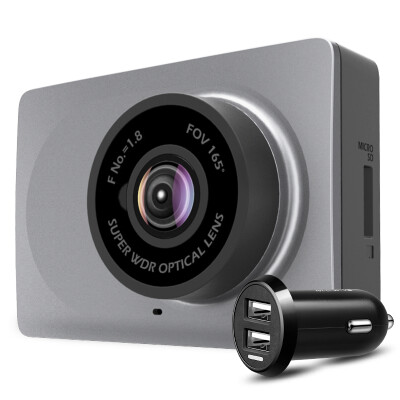 

YI Xiaomi Full HD 1296P 165° Wide Angle Dashboard Camera Car DVR Dash Night Vision Video Recorder Grey With Dual USB Carger Outlet