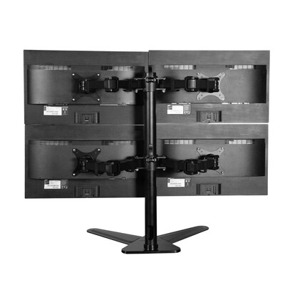 

FLEXIMOUNTS DF1Q Full Motion Free Standing Quad Monitor arm Desk Mounts LCD Stand Fits 10-27 inch LCD Computer Monitor