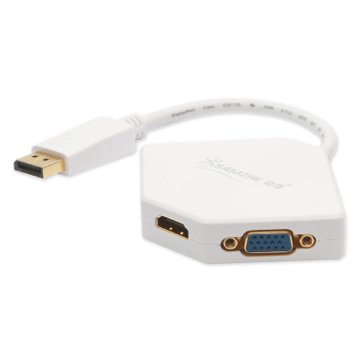 

Shanze (SAMZHE) FM-505 большой DP к HDMI / DVI / VGA три в одном телевизоре проекционная линия преобразования Gold Edition Apple MacBook адаптер 0,25 метра белый