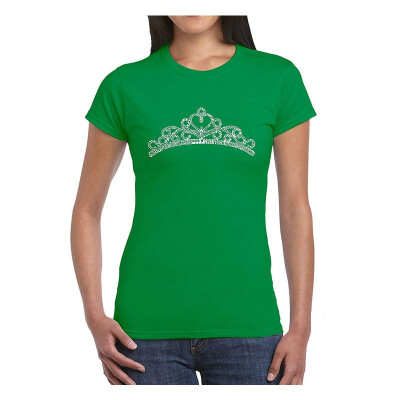 

Womens Word Art T-Shirt - Princess Tiara- LA Pop Art