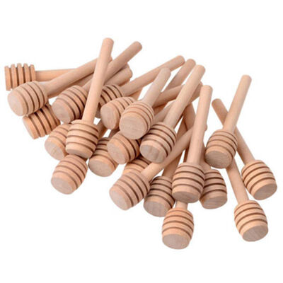 

UpperX 3 Inch mini wooden honey dipper stickshoney Jar dispense drizzle honey&wedding party favorsPack of 65